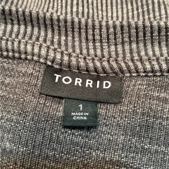 Torrid Charcoal Mini Rib Knit Fit And Flare Dress - Picture 3 of 13